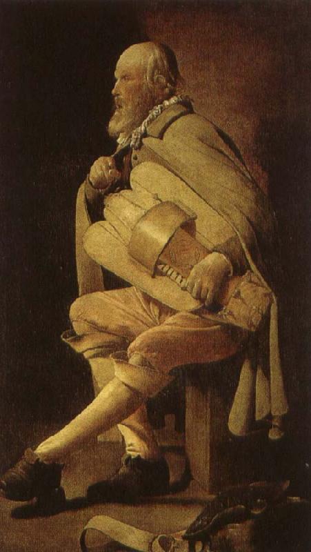 Hans Multscher a 17th century hurdy gurdy player in georges de la tour s le vielleur. oil painting image